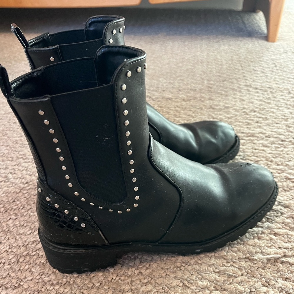 Amazon Black Studded Mini Boots